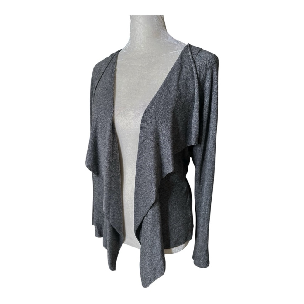 Eileen Fisher Cozy Viscose Stretch Knit Waterfall Cardigan Size XS Gray New